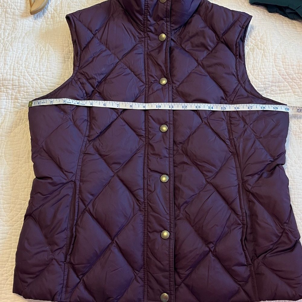 Lands End Goose Down Quilted Puffer Vest Purple Small Gorpcore Cabincore Winter - Picture 4 of 7